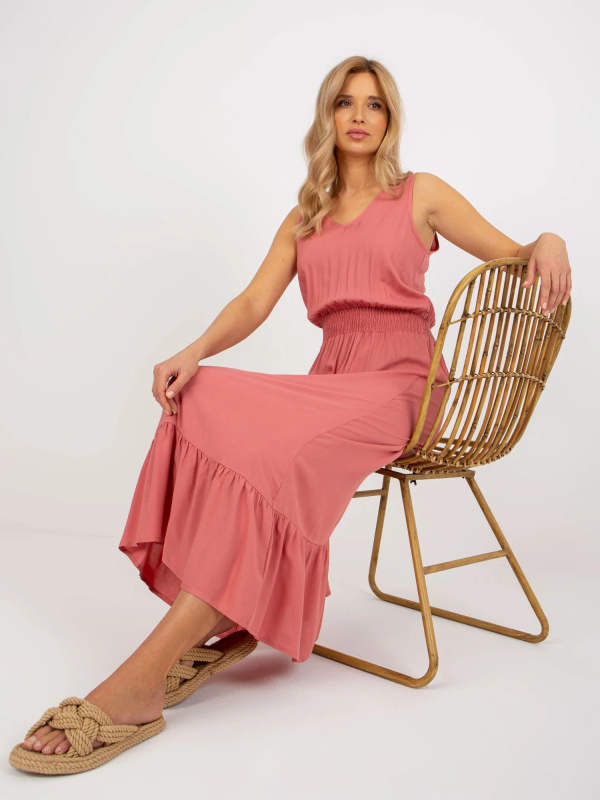 Šaty D73761R30391A tmavě růžové XS