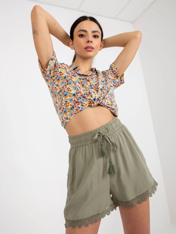 Dámské šortky D73760M62233KB khaki - FPrice XS