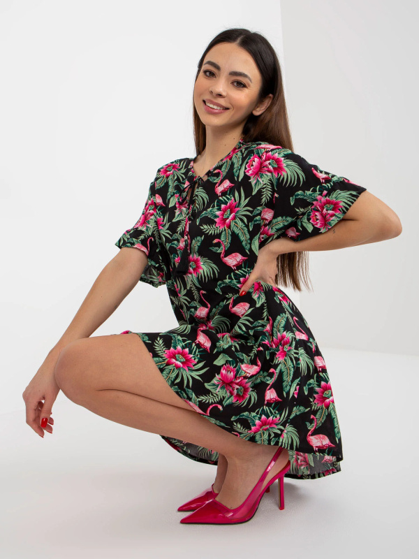 Šaty D73771M30306C černozelené L