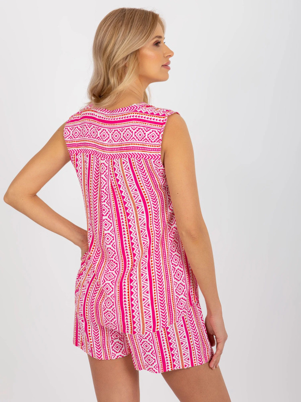Halenka D73771R11115A bílá a růžová XL