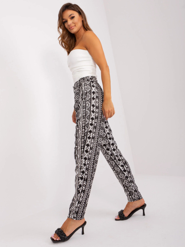 Kalhoty D73770M61869O černobílé L