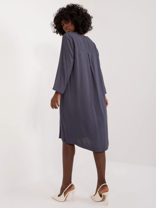 Šaty D73761M30430A tmavě modré L