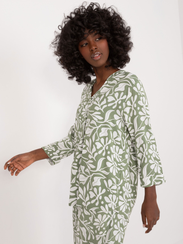 Halenka D73771M11174A khaki barva M