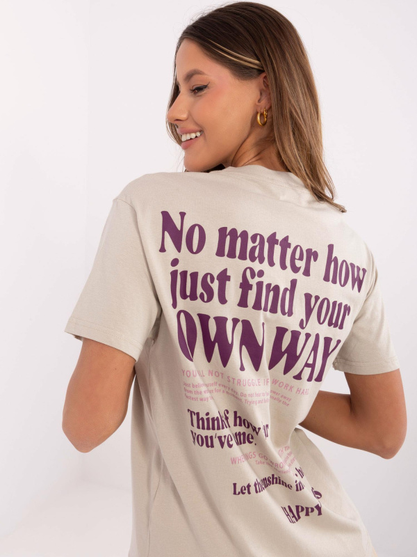 Tričko D12022AC02645G Sublevel Barva: Béžová, Velikost: S