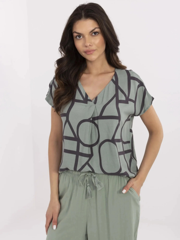 Sublevel Halenka -D73771M11171 khaki Barva: Zelená - tmavě, Velikost: XXL