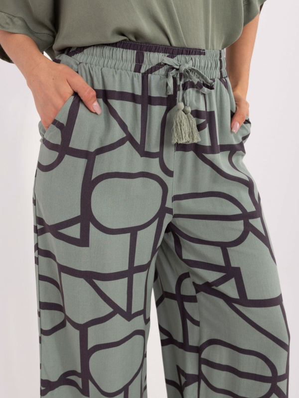 Sublevel Kalhoty -D73771M62237G Barva: Zelená - tmavě, Velikost: XL