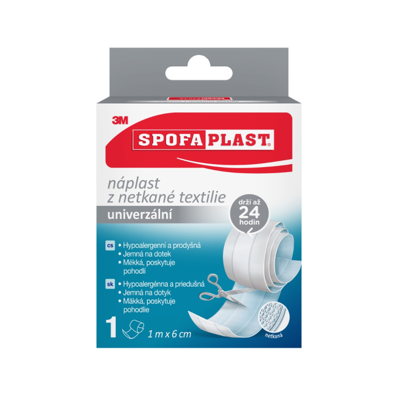 3M™ SPOFAPLAST 854 Náplast z netkané textilie 1m x 6cm