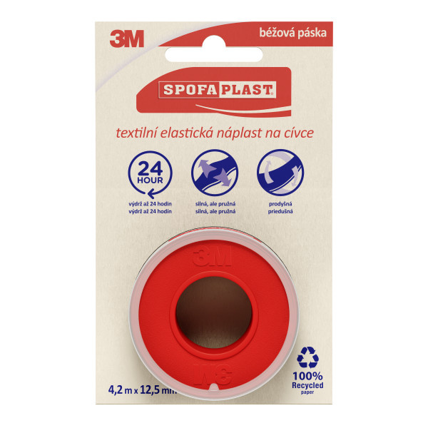 3M Spofaplast® 131N Textilní náplast na cívce, 4,2mx12,5mm
