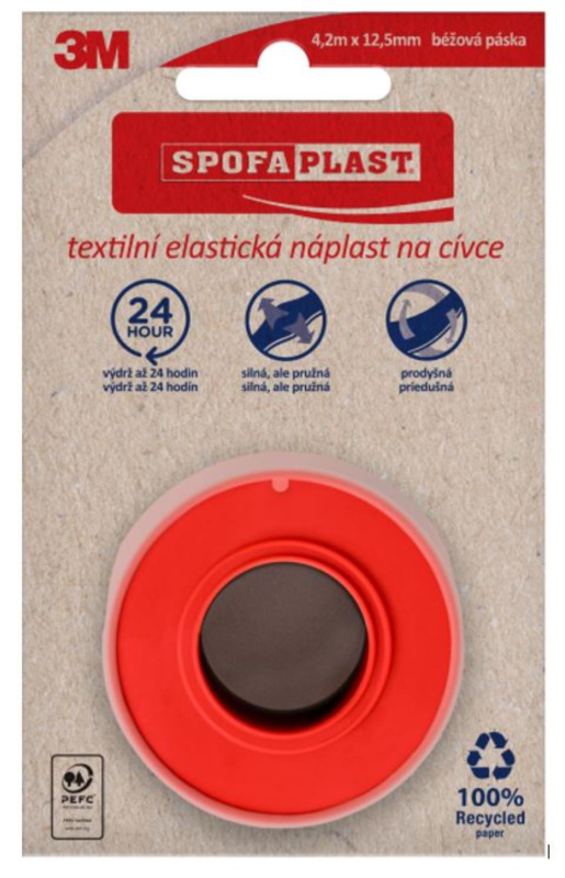 3M Spofaplast® 131N Textilní náplast na cívce, 4,2mx12,5mm