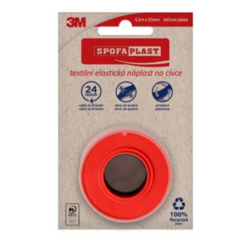 3M Spofaplast® 132N Textilní náplast na cívce, 4,2mx25mm