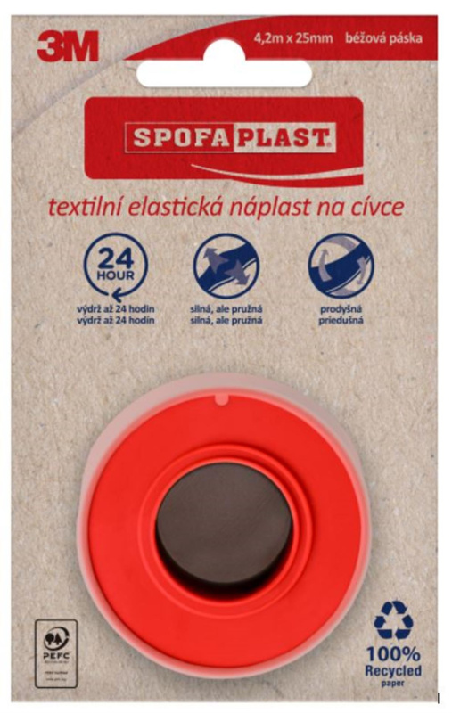 3M Spofaplast® 132N Textilní náplast na cívce, 4,2mx25mm