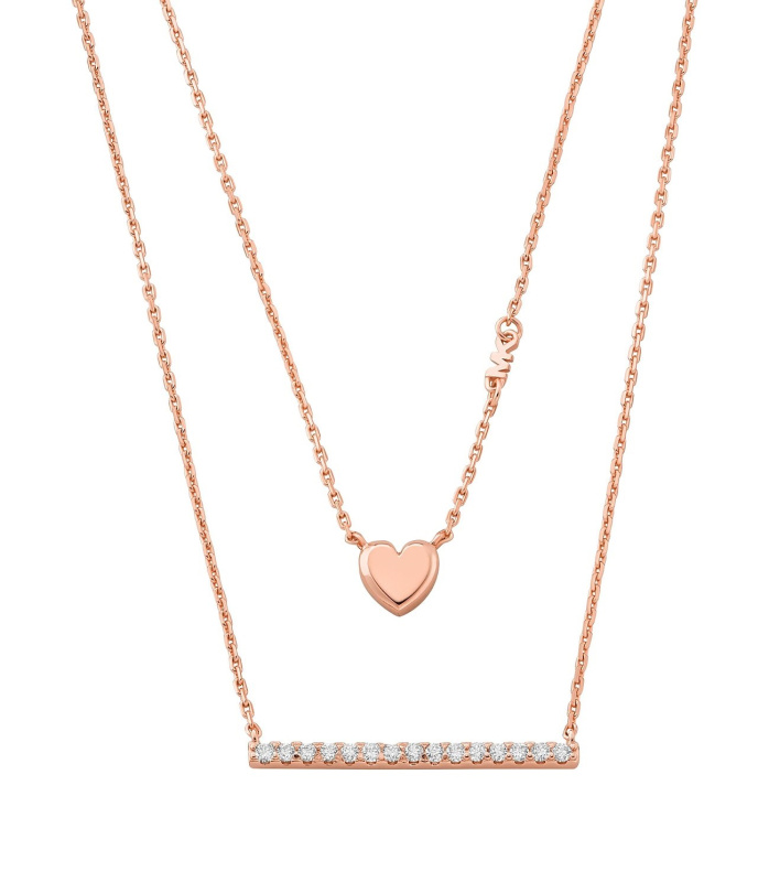 Michael Kors Dvojitý pozlacený náhrdelník Love Kors MKC1675CZ791