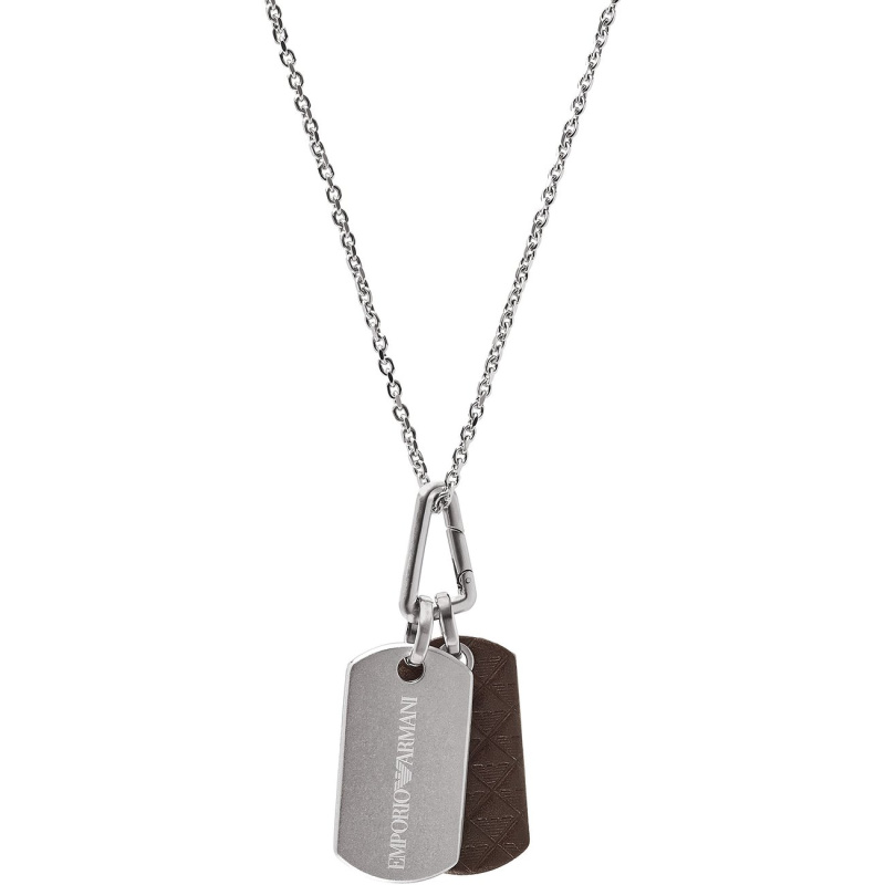 Emporio Armani Pánský ocelový náhrdelník s přívěsky Eagle Logo EGS3133040