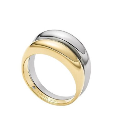 Fossil Elegantní dámský bicolor prsten Ellis JF04876998 57 mm