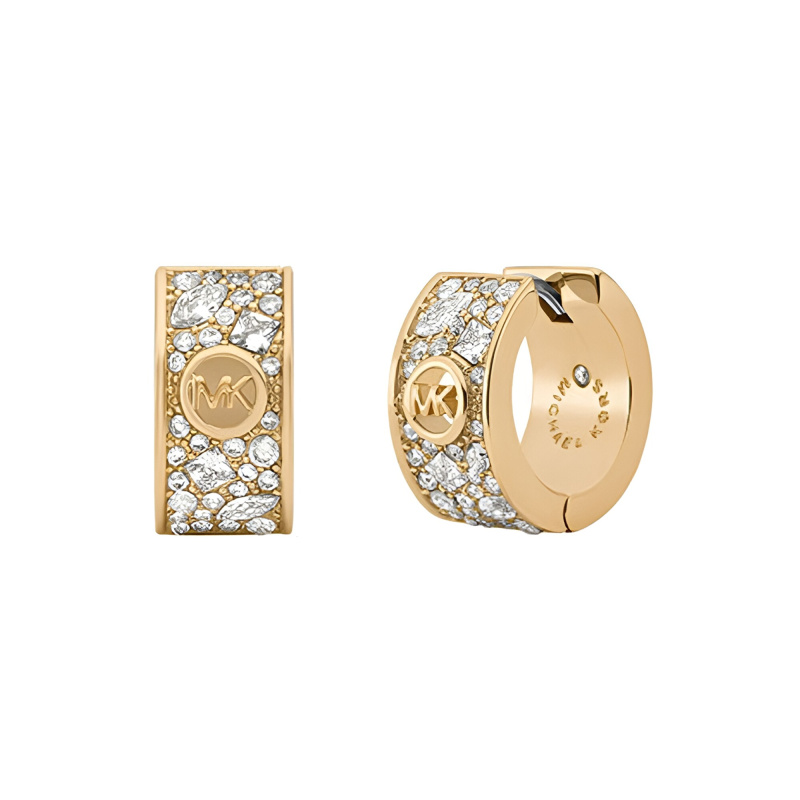 Michael Kors Luxusní pozlacené kruhové náušnice Premium MKJ0244710K