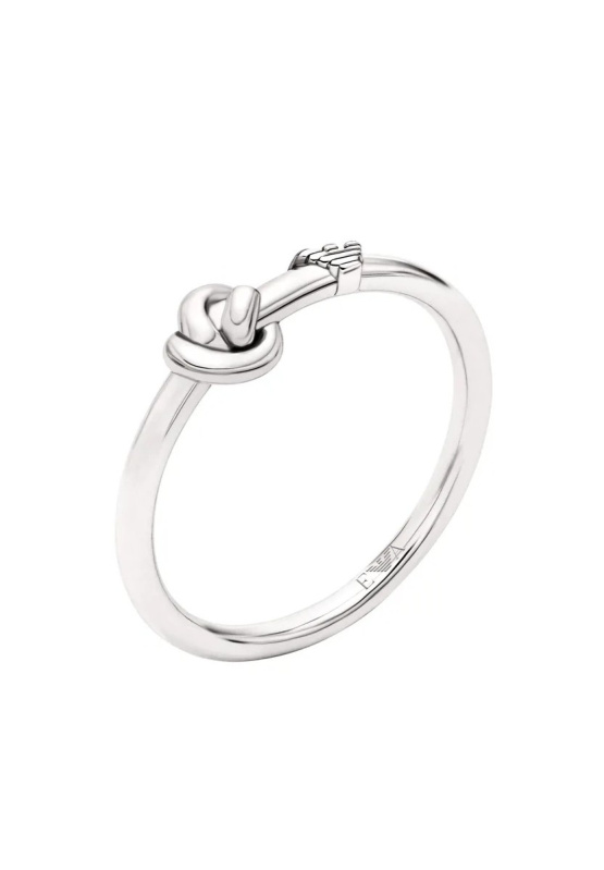 Emporio Armani Stříbrný moderní prsten Uzel Sentimental EG3644040 53 mm