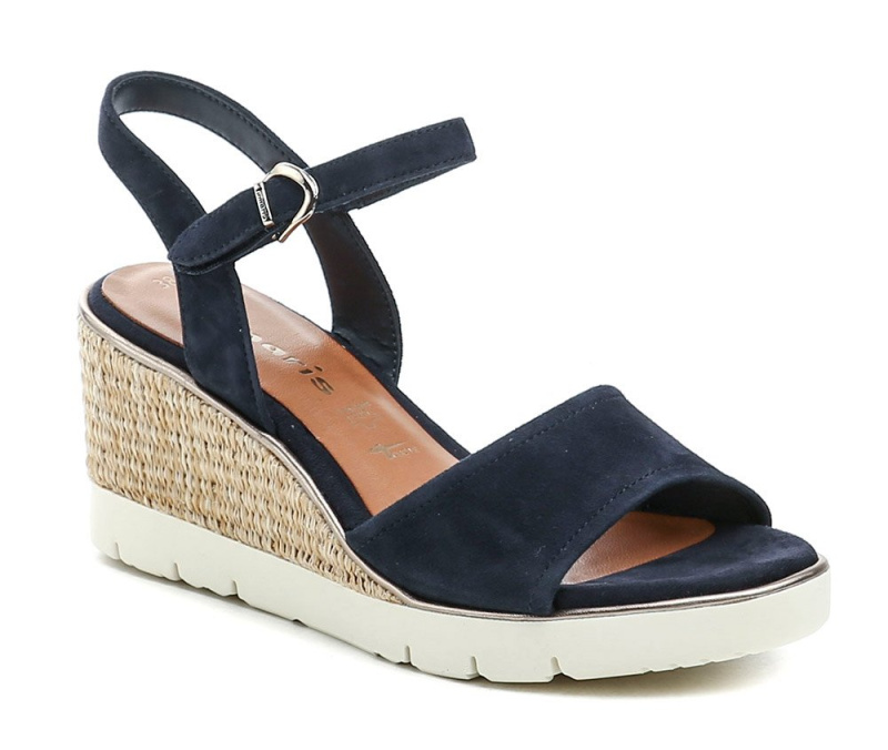 Tamaris 1-28360-44 navy dámské sandály na klínku EUR 36