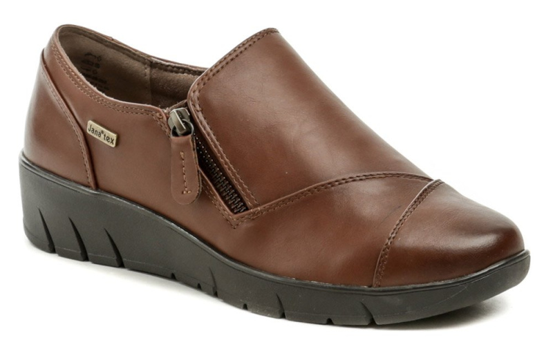Jana 8-24660-29 hnědé dámské polobotky šíře H