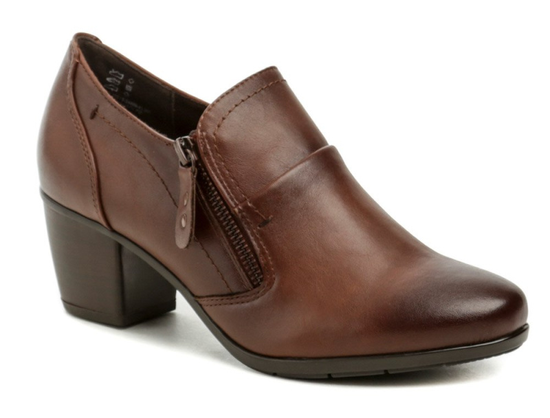 Jana 8-24469-41 hnědé boty na podpatku šíře H EUR 37