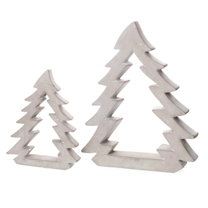DRAGIMEX Stojací dekorace stromeček betonový bílošedý 15 x 20,5 cm, 1 ks