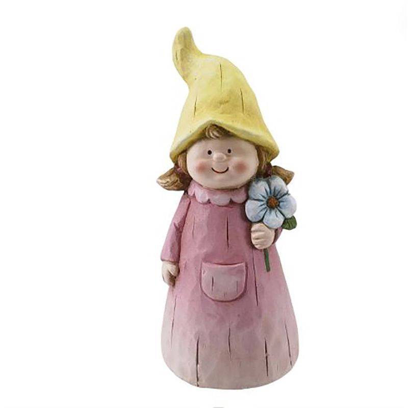 DRAGIMEX Zahradní dekorace na plot holčička z terakoty 22,5 cm