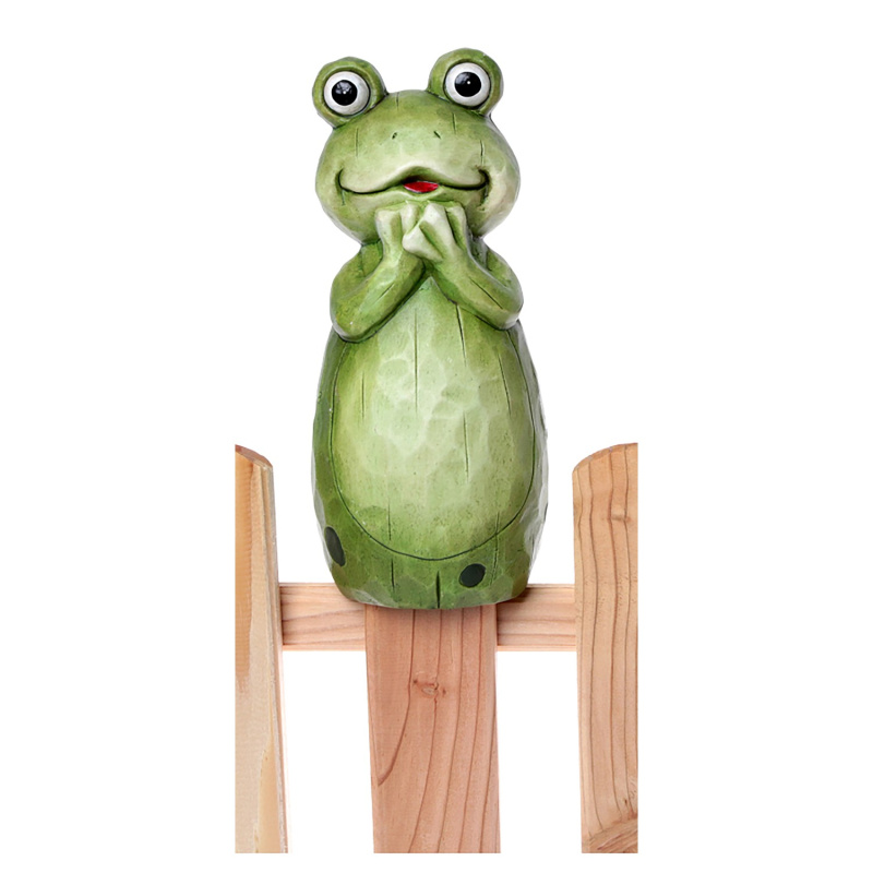 DRAGIMEX Zahradní dekorace na plot žába z terakoty 22 cm