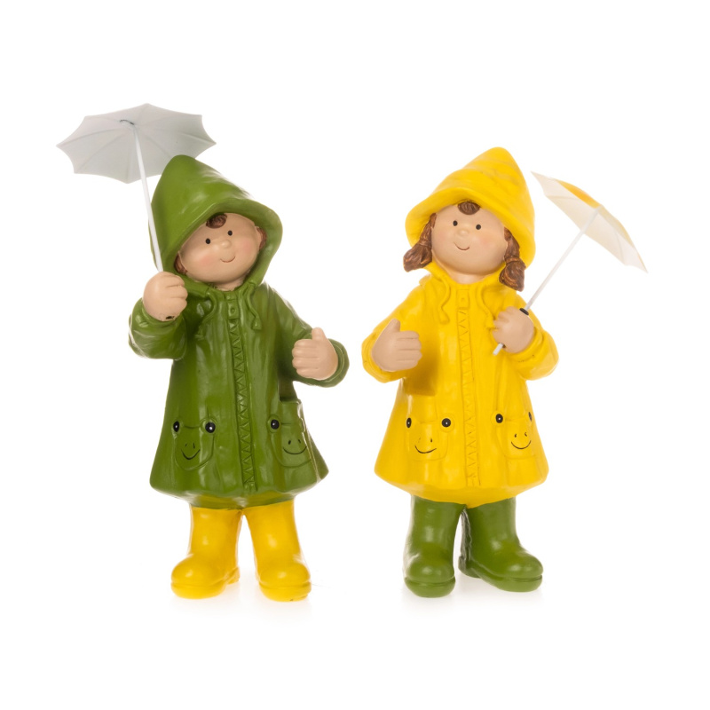 DRAGIMEX Zahradní dekorace děti při dešti z polyresinu různé druhy 25,5 cm, 1 ks