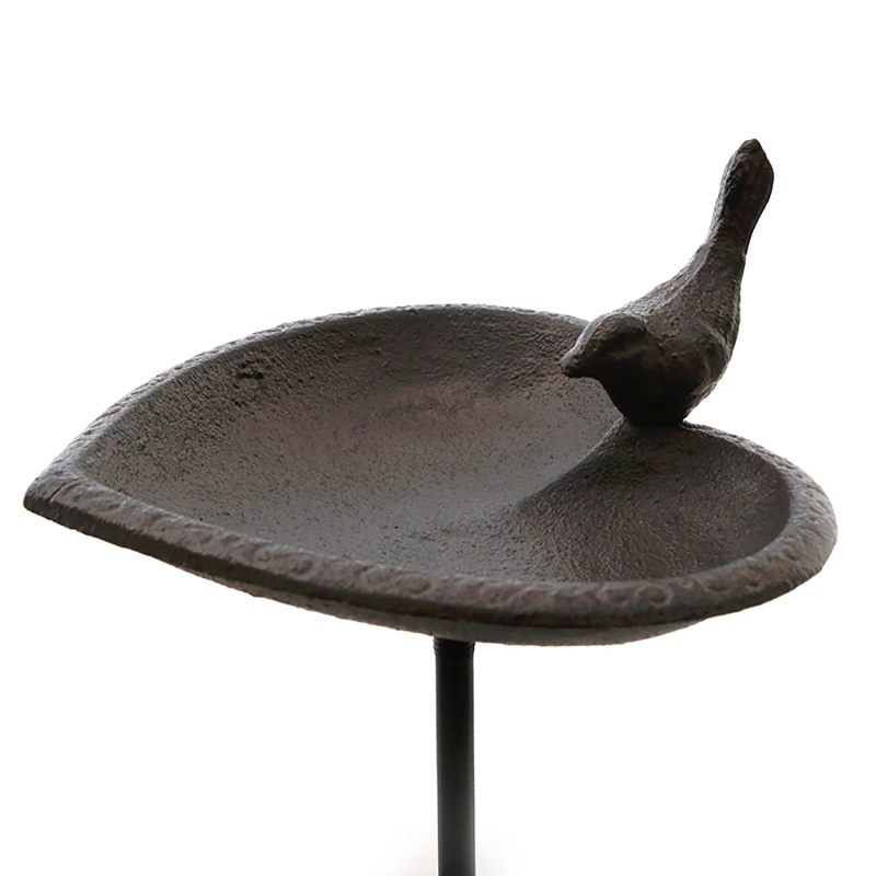 DRAGIMEX Pítko pro ptáky srdce litinové hnědé 14,3 x 12,8 x 86 cm, 1 ks