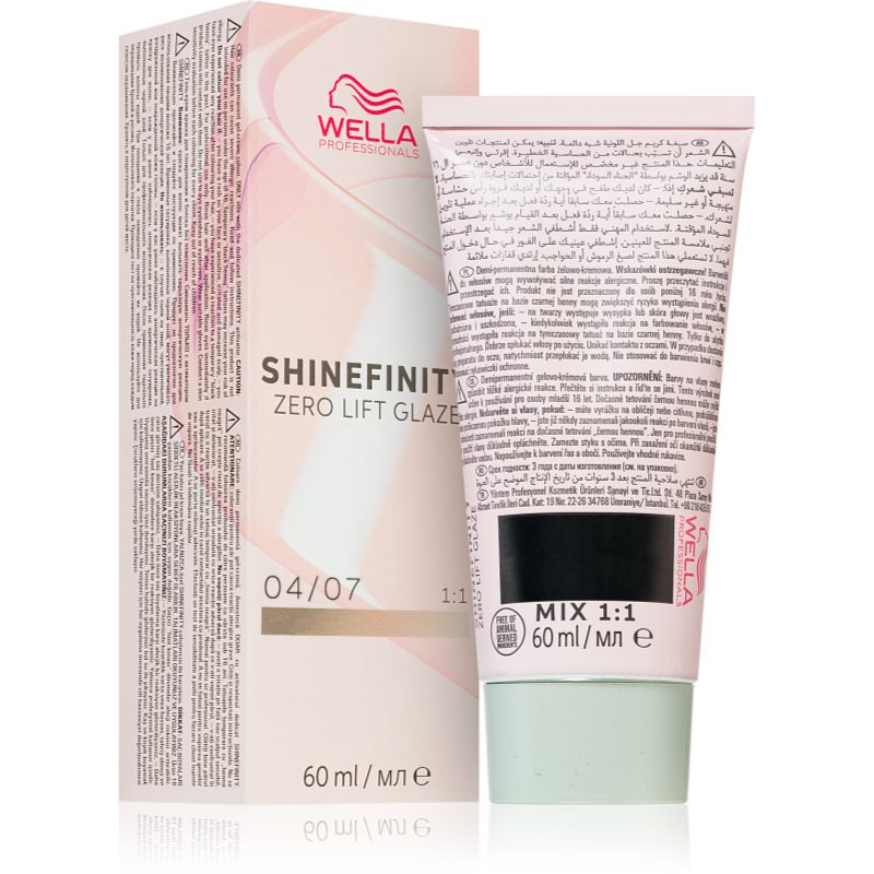 Wella Professionals Shinefinity Zero Lift Glaze demipermanentní barva na vlasy odstín 04/07 - Bitter Chocolate 60 ml