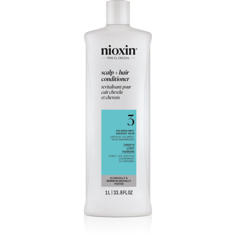 Nioxin System 3 Scalp + Hair Conditioner kondicionér pro barvené řídnoucí vlasy 1000 ml