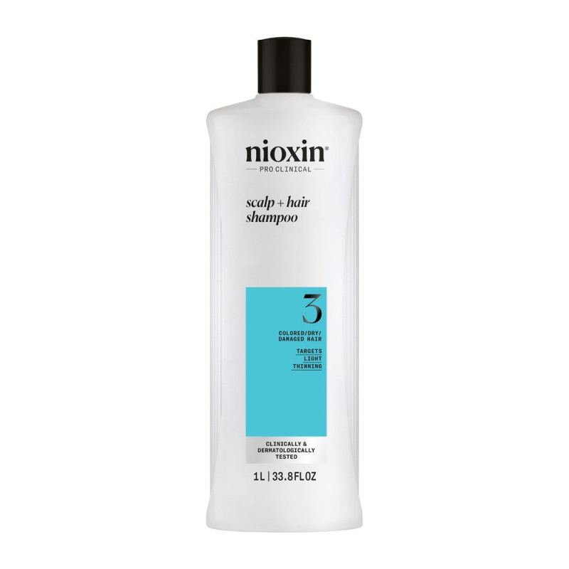 Nioxin System 3 Scalp + Hair Shampoo čisticí šampon pro barvené řídnoucí vlasy 1000 ml