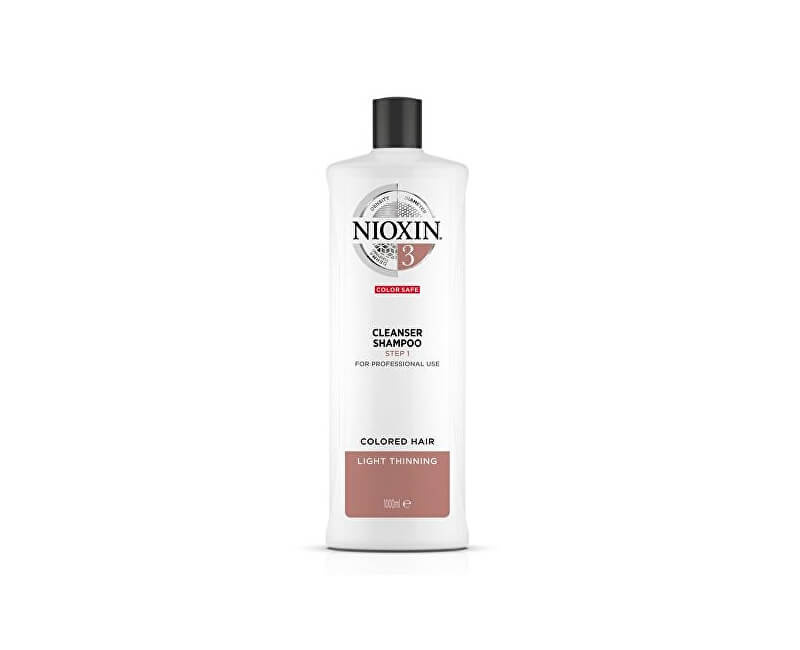 Nioxin System 3 Scalp + Hair Shampoo čisticí šampon pro barvené řídnoucí vlasy 1000 ml