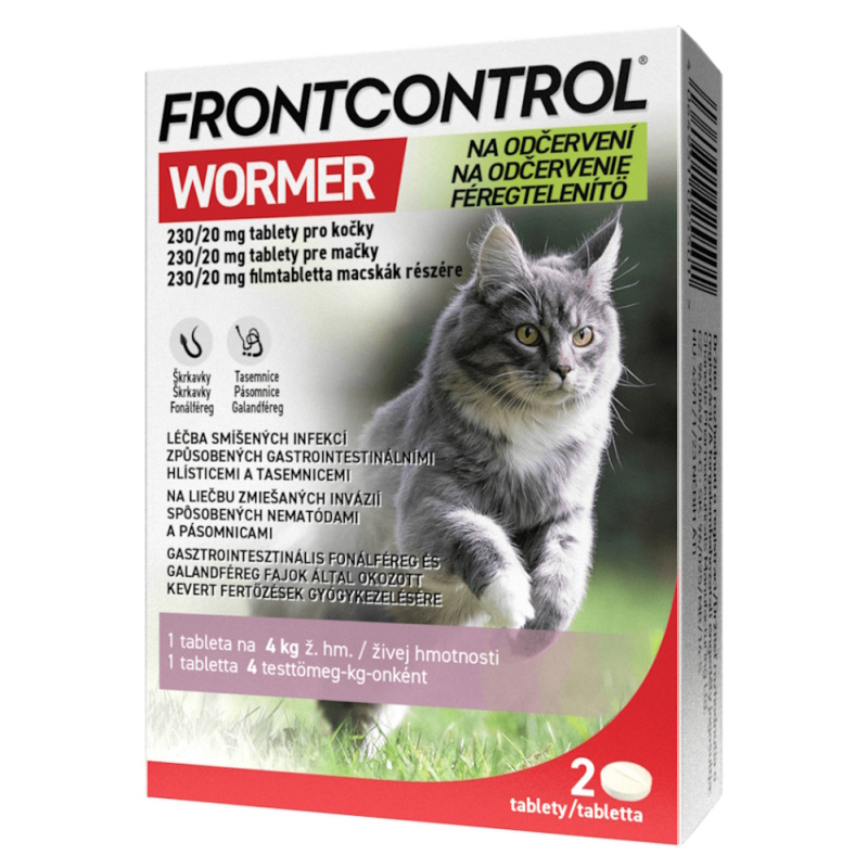 Frontcontrol Wormer 230/20mg pro kočky tbl.2