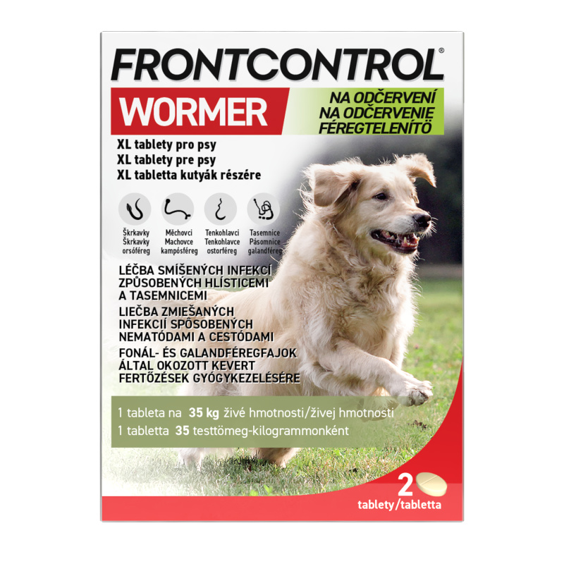FRONTCONTROL Wormer na odčervení XL tablety pro psy 2 kusy