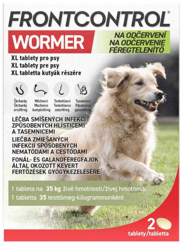 FRONTCONTROL Wormer na odčervení XL tablety pro psy 2 kusy