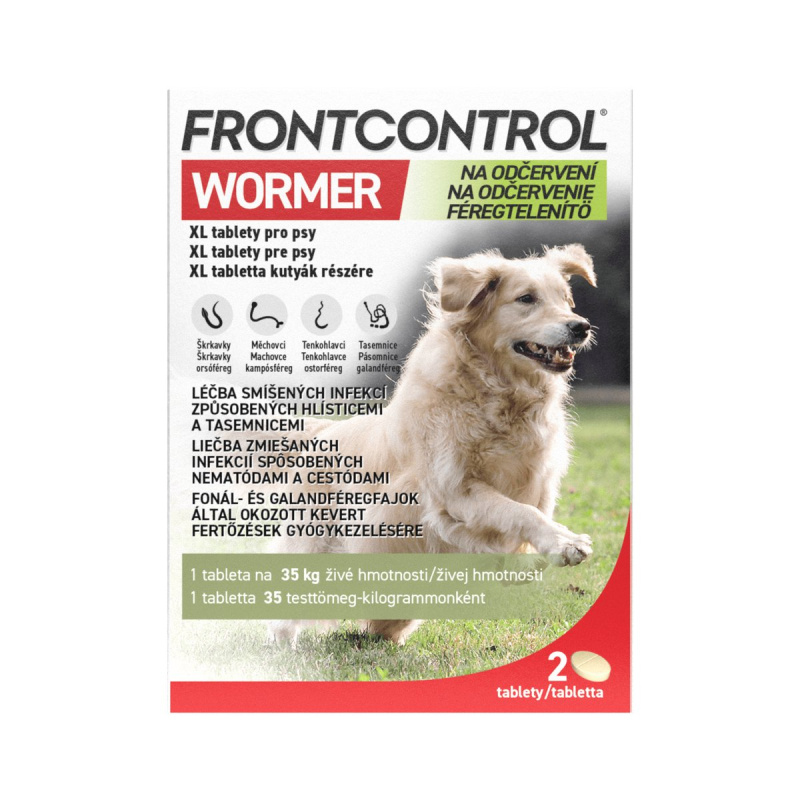 FRONTCONTROL Wormer na odčervení XL tablety pro psy 2 kusy
