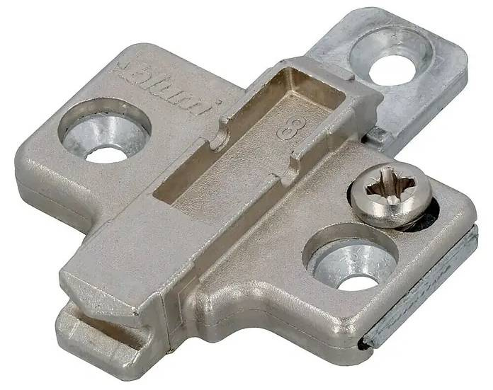 Montážní podložka Häfele / 1 x 5 x 5 cm / tlakový odlitek zinku / rozteč otvorů 26 mm / stříbrná Varianta: ivi1