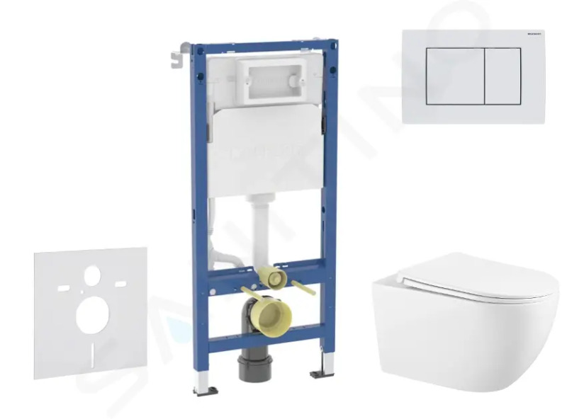 Geberit Set předstěnové instalace, klozetu Gaia a sedátka softclose, tlačítko Delta20, alpská bílá SANI11CA3146B