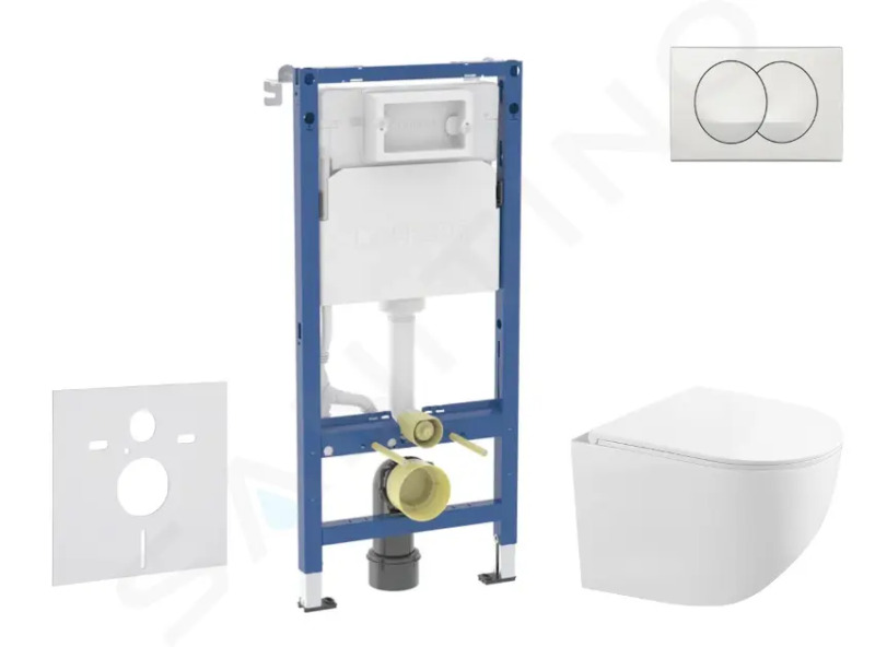 Geberit Set předstěnové instalace, kompaktního klozetu Gaia a sedátka softclose, tlačítko Delta, bílá SANI11CA3150B
