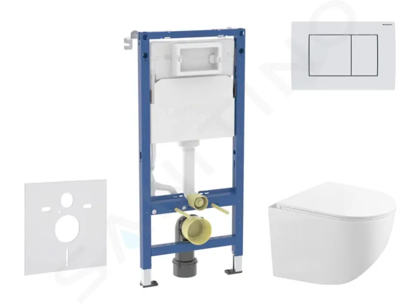 Geberit Set předstěnové instalace, kompaktního klozetu Gaia a sedátka softclose, tlačítko Delta20, alpská bílá SANI11CA3153B