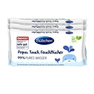 Bübchen Aqua Touch vlhčené ubrousky pro děti 3x48 ks