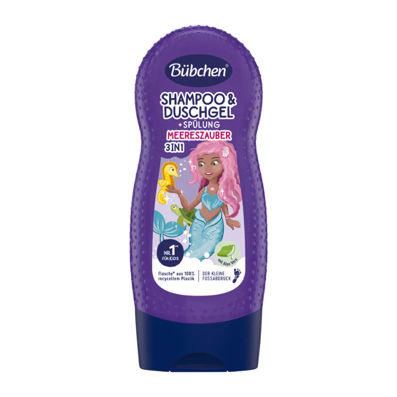 BÜBCHEN KIDS Šampon & sprchový gel & kondicionér 3v1 Malá mořská víla 230 ml