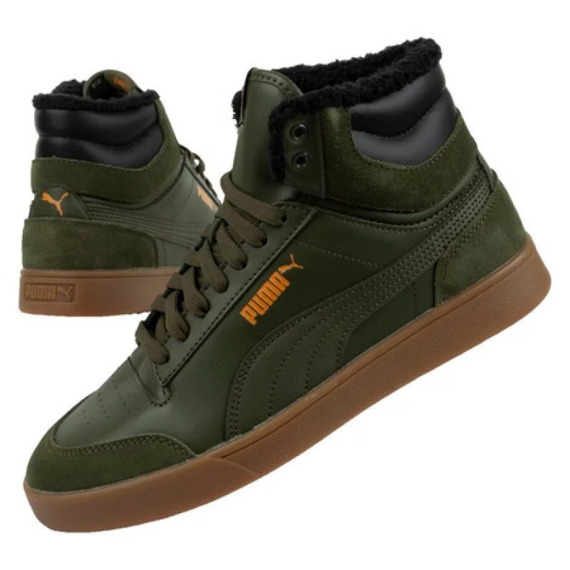 Pánské zimní boty Shuffle Mid  387609 - Puma tmavě zelená 41