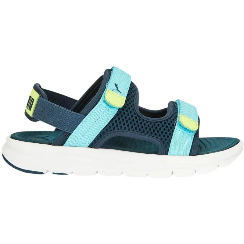 Dětské sportovní sandály Evolve Jr 390449 02 Tmavě modrá se sv.modrou a žlutou - Puma modrá s tm. modrou 37