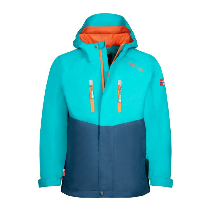Trollkids Kids Nusfjord Jacket lake blue/mystic blue (420-191) dětská bunda do deště pro chlapce/dívky 110