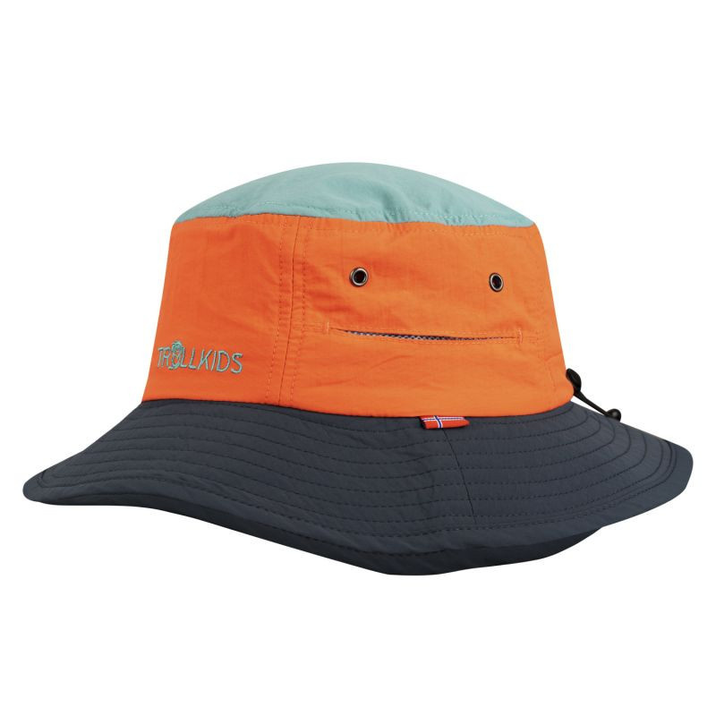 Trollkids Dětská letní čepice Trollfjord glow orange/dusky turquoise/dark navy (944-721) pro kluky/dívky 48-52