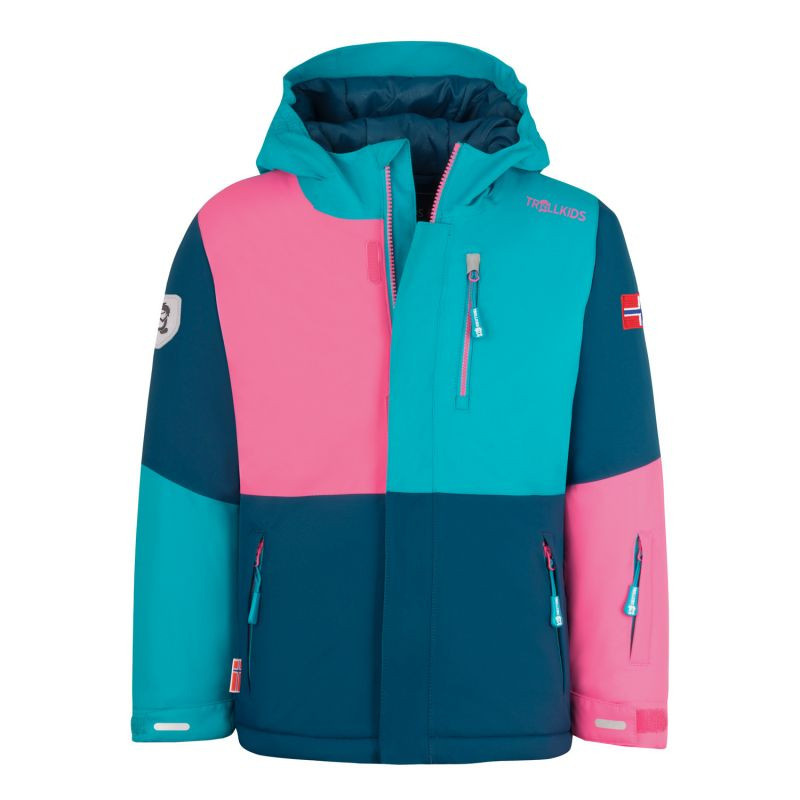Trollkids Dětská zimní bunda s kapucí Kids Hallingdal Jacket outdoor multicolour (226-123) 92