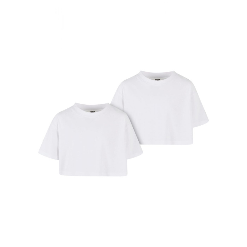 Dívčí krátké tričko Short Kimono Tee - 2 Pack bílé+bílé