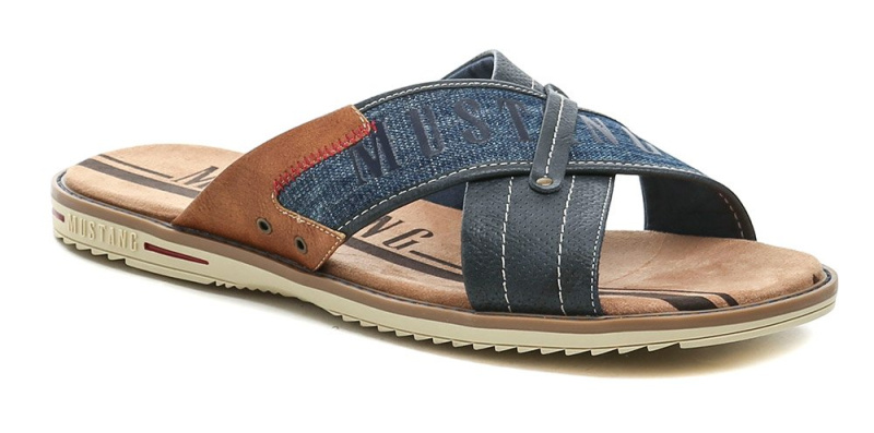 Mustang 4152-705-820 jeans navy pánské nadměrné nazouváky EUR 47