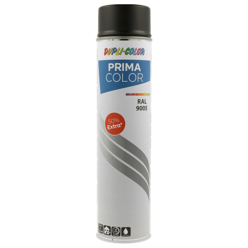 DUPLI-COLOR Uni lak ve spreji PRIMA COLOR RAL 9005 černá matná 600 ml